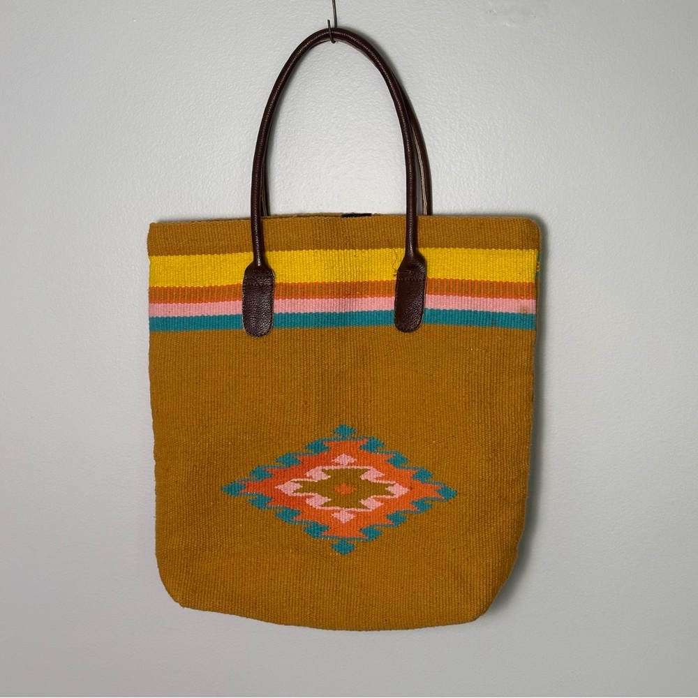 Ecote Mustard and Aztec Patterned Tote